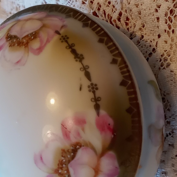 Antique Prov Saxe Porcelain 5 Piece Floral Hand-painted Vanity Set - Picture 13 of 16